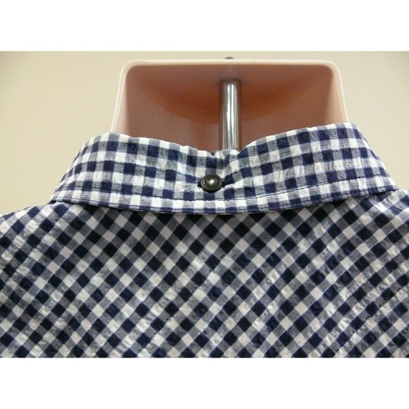 Toad & Co Seersucker Blue Check Insect Shield Long Sleeve Outdoors men LARGE - Picture 4 of 9